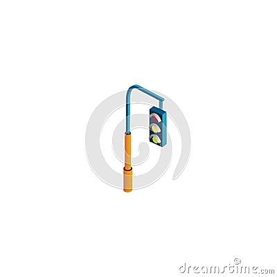 Isometric stoplight traffic light Vector Illustration