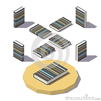 Isometric Stripe Print Book Vector Illustration