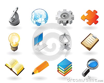 Isometric-style icons for science and industry Vector Illustration