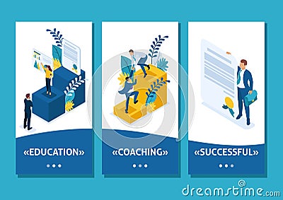 Isometric Education is the Key to Success Vector Illustration