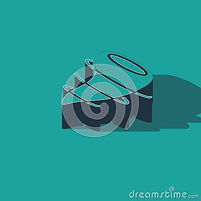 Isometric Tornado icon isolated on green background. Vector Stock Photo