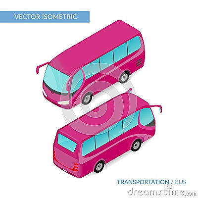 Isometric tourist bus Vector Illustration