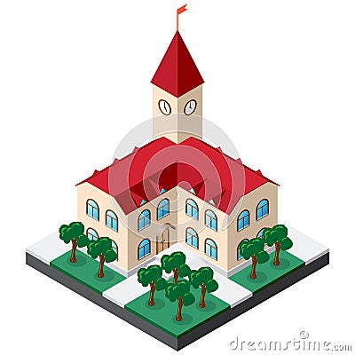 Isometric townhouse building Vector Illustration