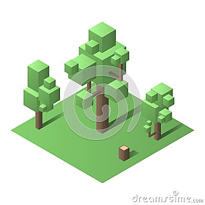 Isometric Tree, Isomatric Vector set Vector Illustration