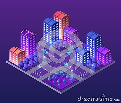 Isometric ultra city concept Vector Illustration