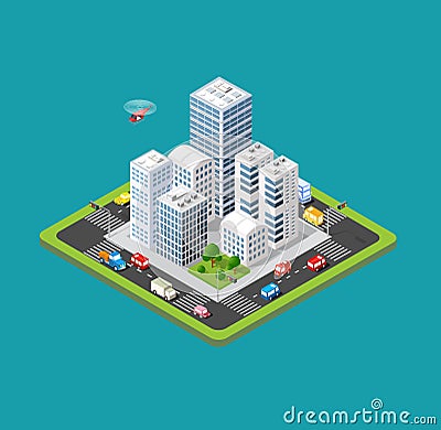 Isometric urban city Vector Illustration