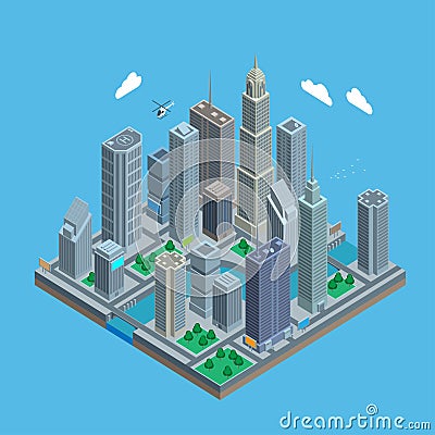 Isometric urban city map Stock Photo