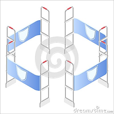 Isometric vector. Preventing shoplifting scanner gate system. Anti-theft sensor gates. Security system detect barcode Vector Illustration