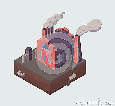 Factory or plant building. Vector Illustration