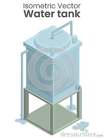 Isometric vector of water tank Stock Photo
