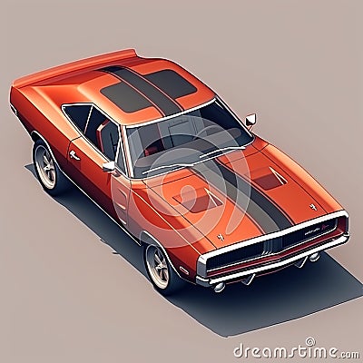 Isometric View Of Dodge Charger Stock Photo