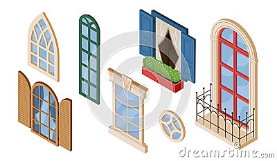 Isometric windows vector set Vector Illustration