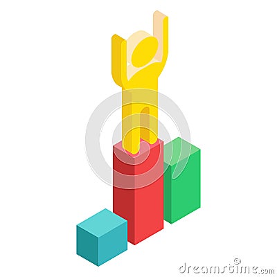 Isometric winner on white Vector Illustration