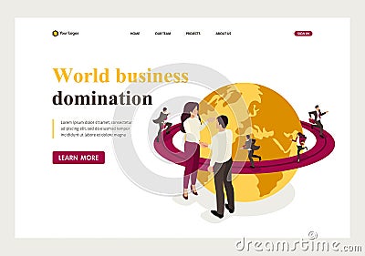 Isometric World Business Domination Vector Illustration