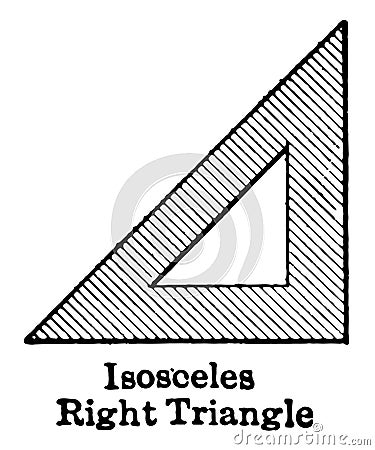 Isosceles Right Triangle vintage illustration Vector Illustration