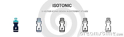 Isotonic icon in filled, thin line, outline and stroke style. Vector illustration of two colored and black isotonic vector icons Vector Illustration