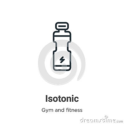 Isotonic outline vector icon. Thin line black isotonic icon, flat vector simple element illustration from editable gym and fitness Vector Illustration
