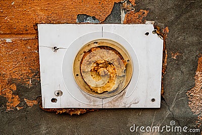 A closed insulation in the concrete wall Stock Photo