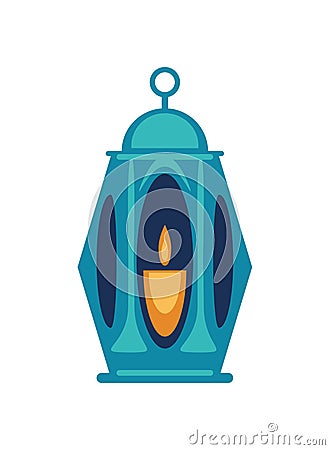 isra miraj lamp light Vector Illustration