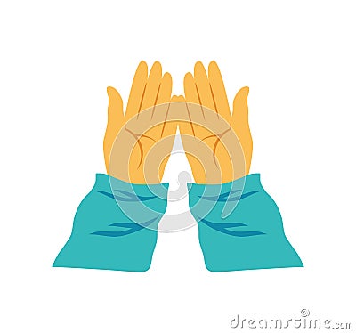 isra miraj prayer hands Vector Illustration