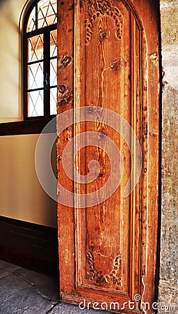 In israel, brown old craftmanship door Stock Photo