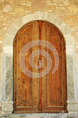 In israel, brown very old craftmanship door Stock Photo