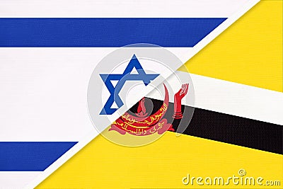 Israel and Brunei, symbol of national flags from textile Stock Photo