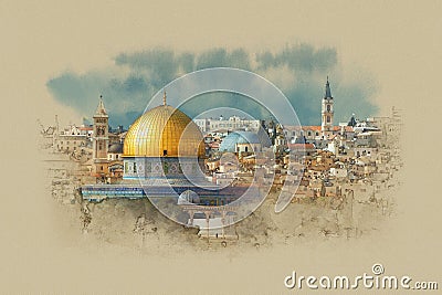 Israel, the dome of the rock in Jerusalem Stock Photo