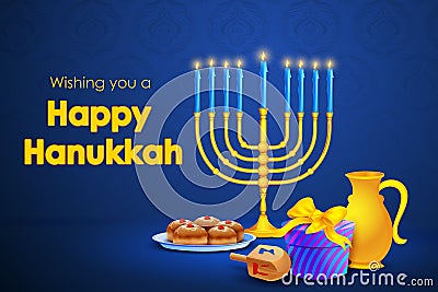 Israel festival Happy Hanukkah background Vector Illustration