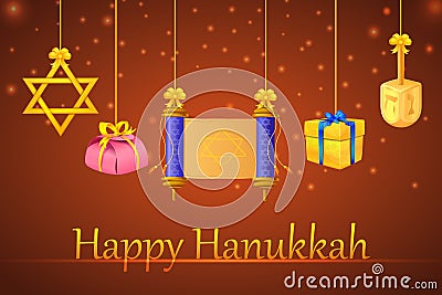 Israel festival Happy Hanukkah background Vector Illustration