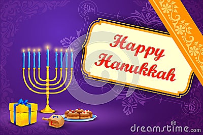 Israel festival Happy Hanukkah background Vector Illustration