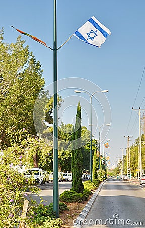 Israel Flag on Independence Day Editorial Stock Photo