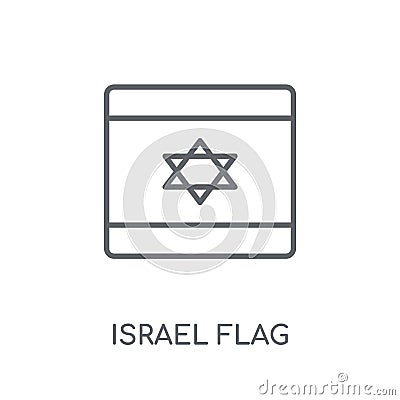 Israel Flag linear icon. Modern outline Israel Flag logo concept Vector Illustration