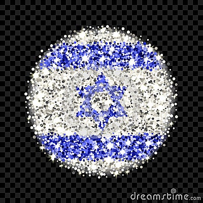 Israel flag sparkling badge Vector Illustration