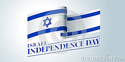 Israel happy independence day vector banner, greeting card Vector Illustration