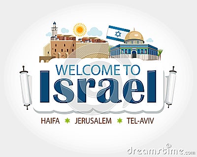 Israel header text Vector Illustration