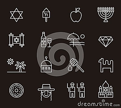 Israel icons Vector Illustration