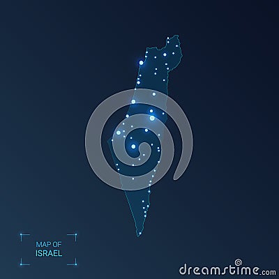 Israel map with cities. Vector Illustration