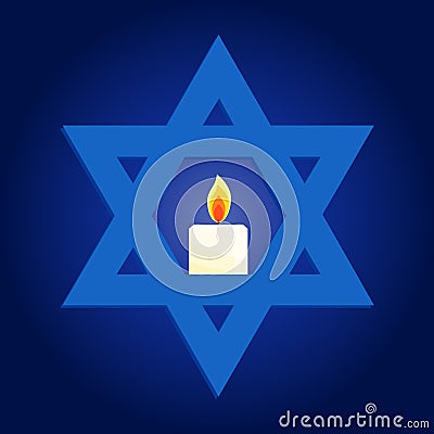 Israel Memorial day, Yom HaZikaron, Star of David Vector Illustration