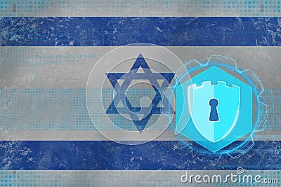 Israel network security. Web defense concept. Stock Photo