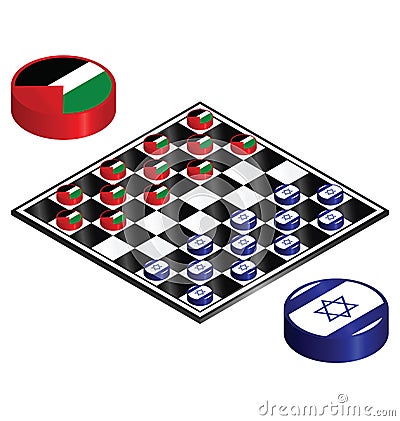 Israel Palestine conflict Vector Illustration