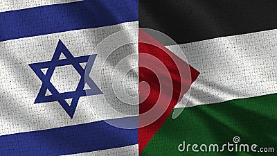 Israel and Palestine Flag - Two Flags Together Stock Photo