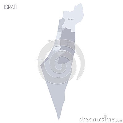 Israel political map of administrative divisions Vector Illustration