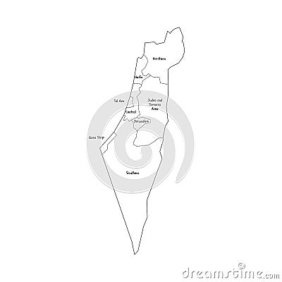 Israel political map of administrative divisions Stock Photo