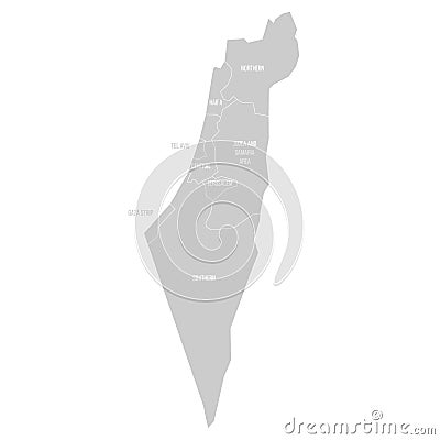 Israel political map of administrative divisions Vector Illustration