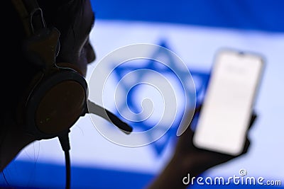 Israel Secret Service officer recording conversations Stock Photo