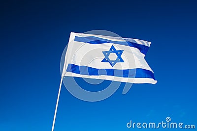 Israeli flag closeup Stock Photo