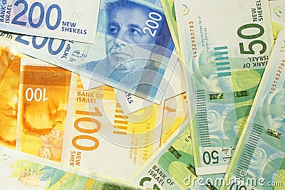 Israeli money notes Stock Photo