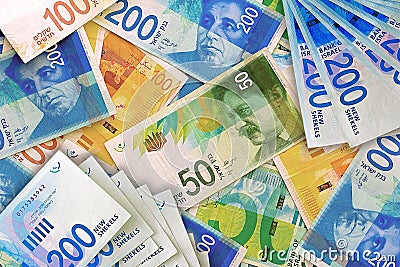 Israeli money notes Stock Photo