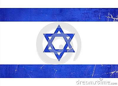 israeli national flag with famous. saturated color and trendy poster with nostalgia style. poster for print, wall art and Stock Photo